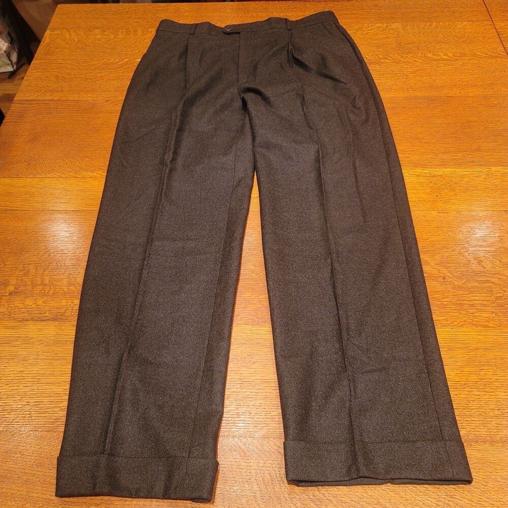 Zanella Platinum Bennett 100% Wool Pants Mens Gray Italian Made Fabric